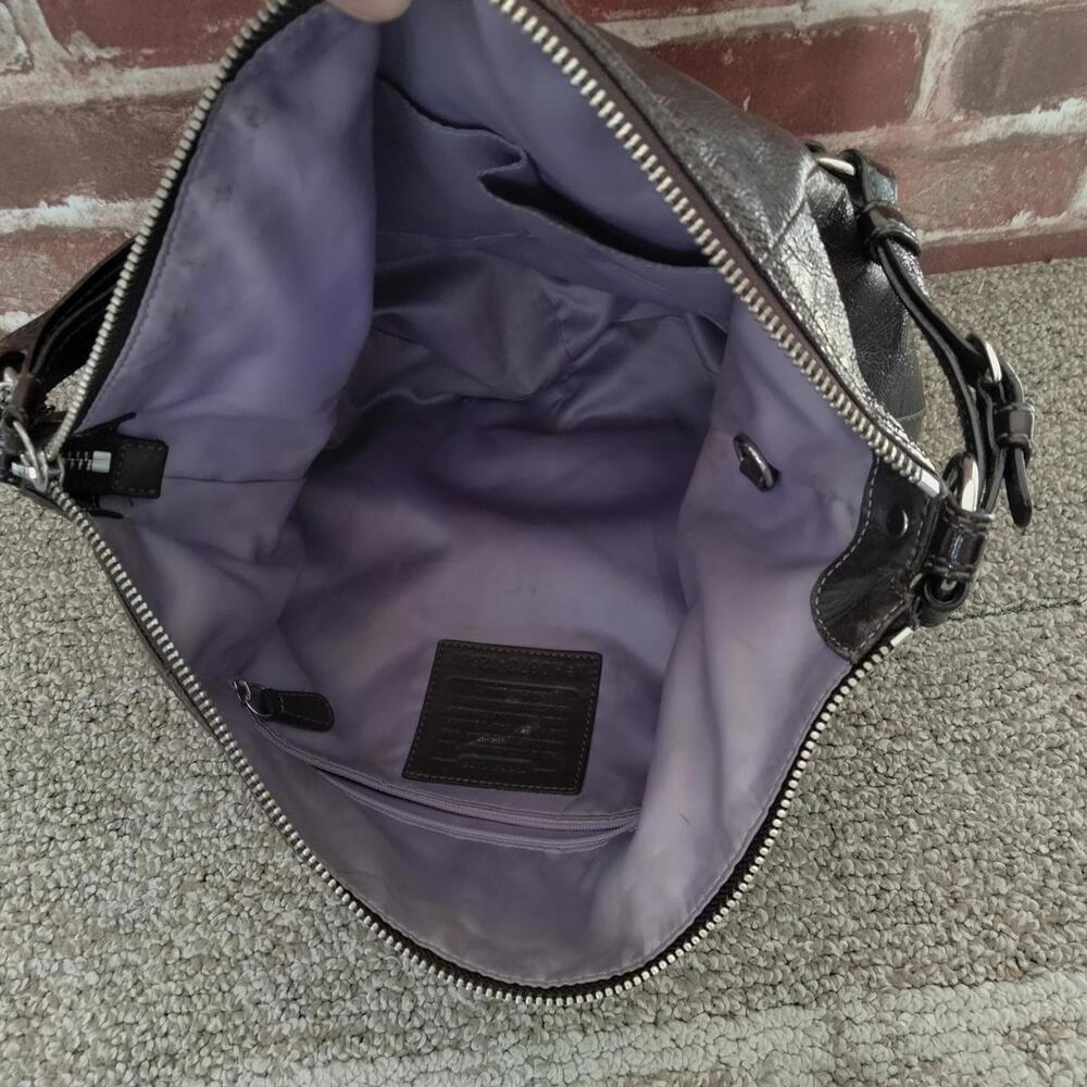 Coach Soho Large Hobo 12687 Deep Plum Purple Patent Leather Shoulder Bag Y2K - Picture 9 of 9